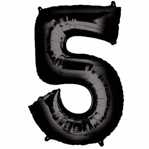 5 Rakam Folyo Balon Siyah 76 cm