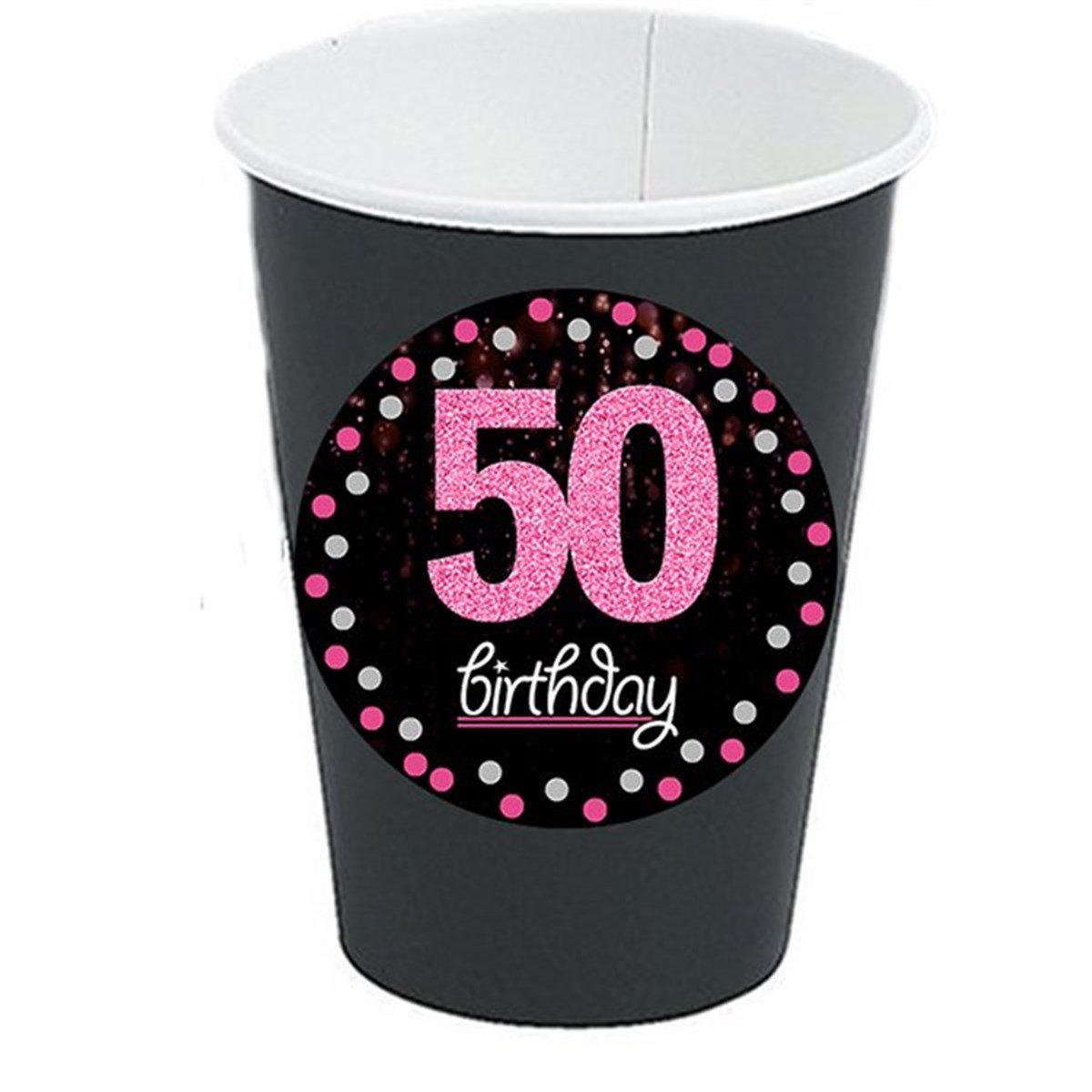 50 Yaş Fuşya Bardak