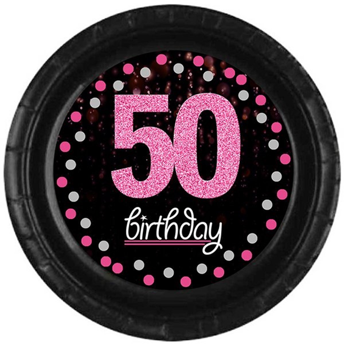 50 Yaş Fuşya Tabak