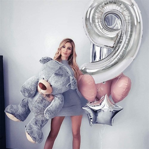 6 Rakam Folyo Balon Gümüş 100 cm