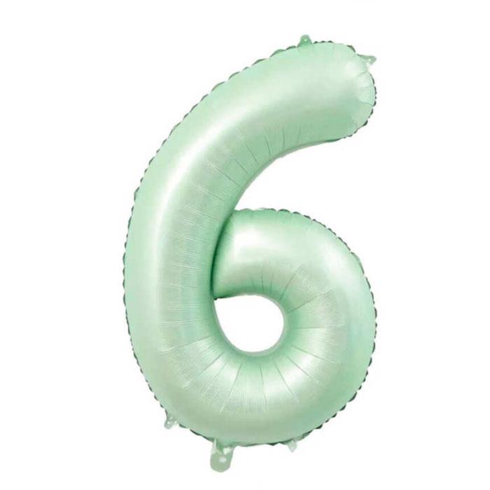 Su Yeşili Rakam Folyo Balon 100 cm6 Rakam Su Yeşili Folyo Balon 100 cm