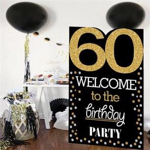 60 Yaş Gold Pano Çerçeve Konuşma Balonu Set