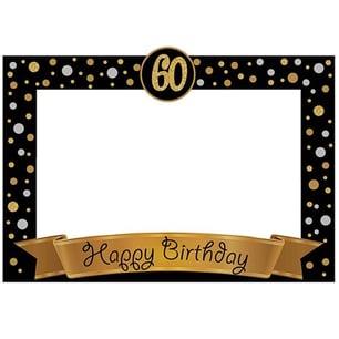 60 Yaş Gold Pano Çerçeve Konuşma Balonu Set