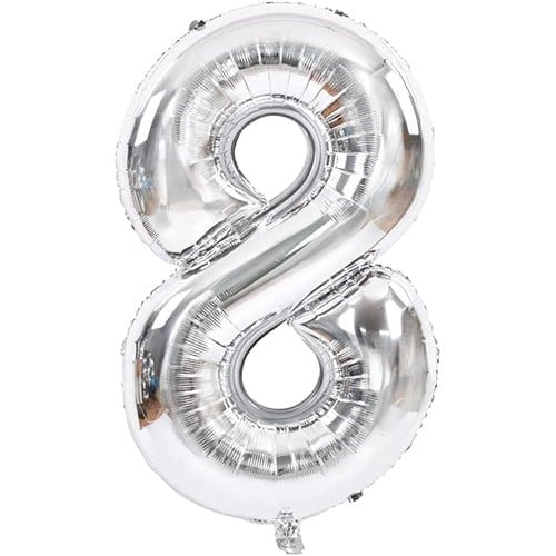 8 Rakam Folyo Balon Gümüş 100 cm