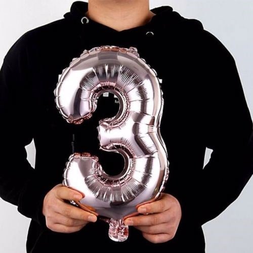 8 Rakam Folyo Gümüş Balon Küçük 35 cm