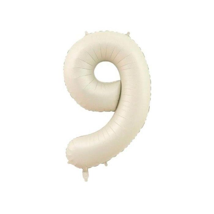9 Rakam Krem Renk Folyo Balon 76 Cm