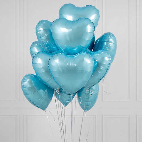 Açık Mavi Kalp Folyo Balon