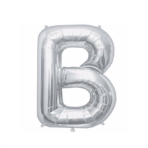 B Harf Folyo Gümüş Balon Küçük 35 cm