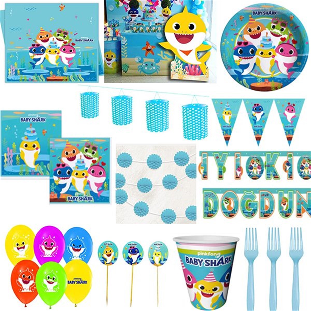 Baby Shark 24 Kişilik Parti Seti