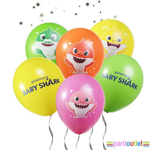 Baby Shark Baskılı Lateks Balon 12 Adet
