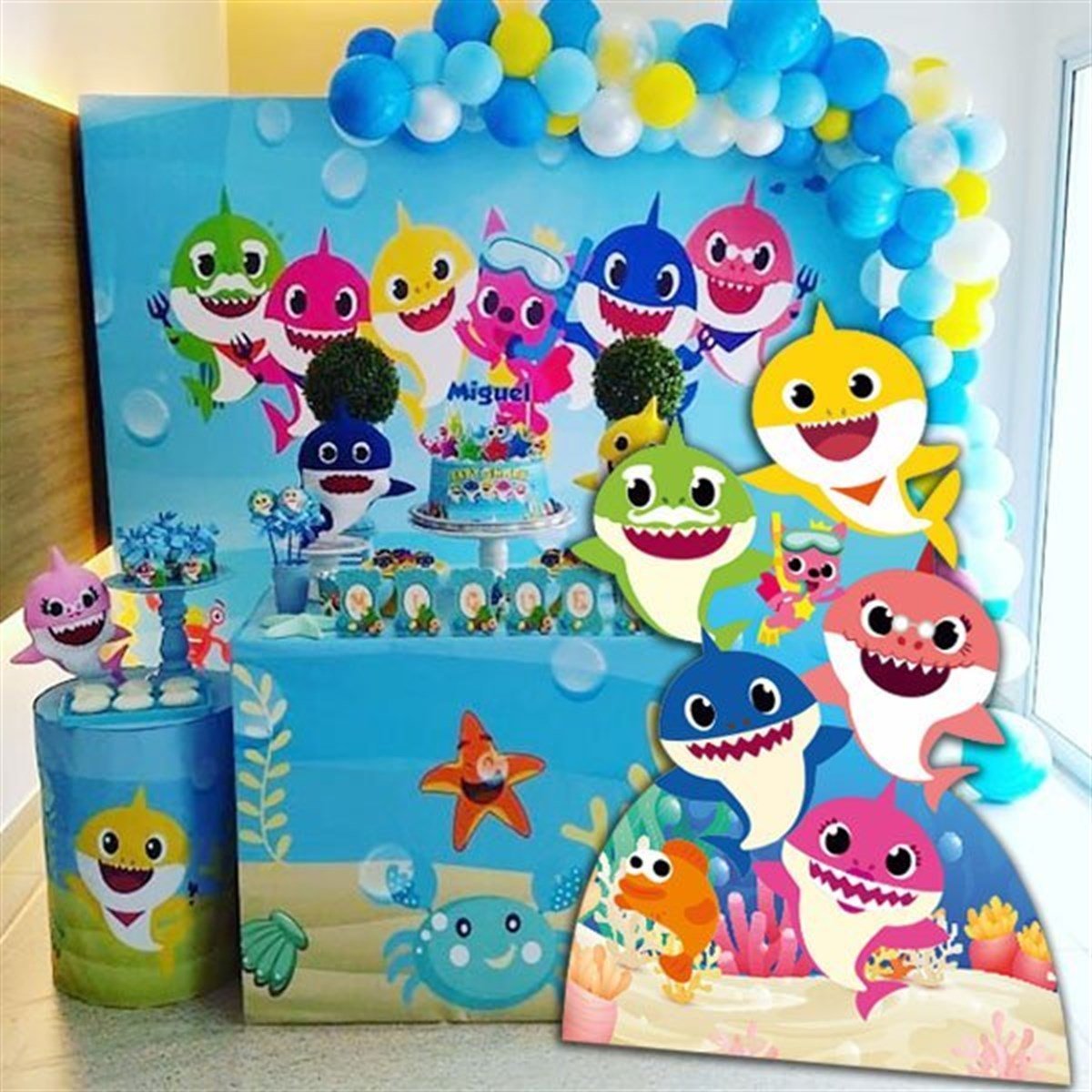 Baby Shark Dekoratif Ayaklı Pano 64 x 95 Cm