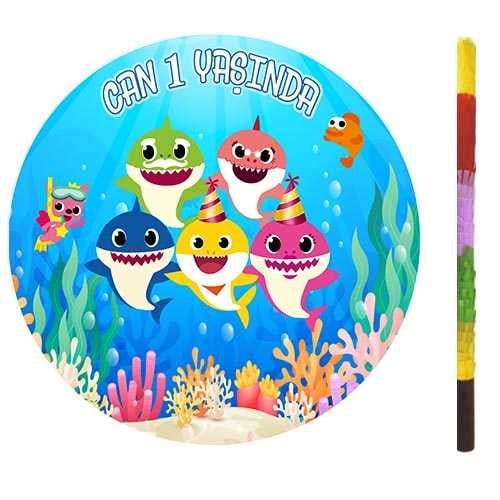 Baby Shark Kişiye Özel Pinyata + Sopası
