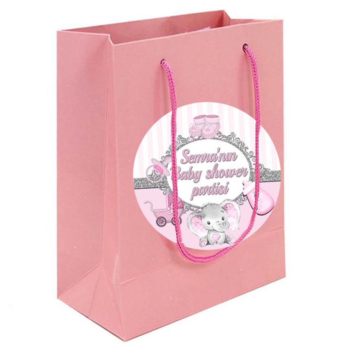 Baby Shower Kız Kişiye Özel Parti Çantası 10 Adet