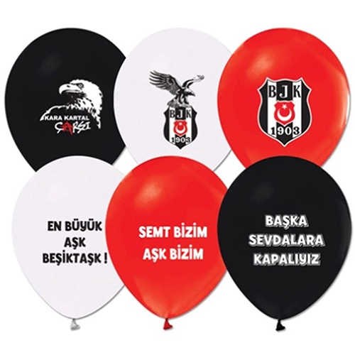 Beşiktaş Lisanslı Lateks balon 8 Adet