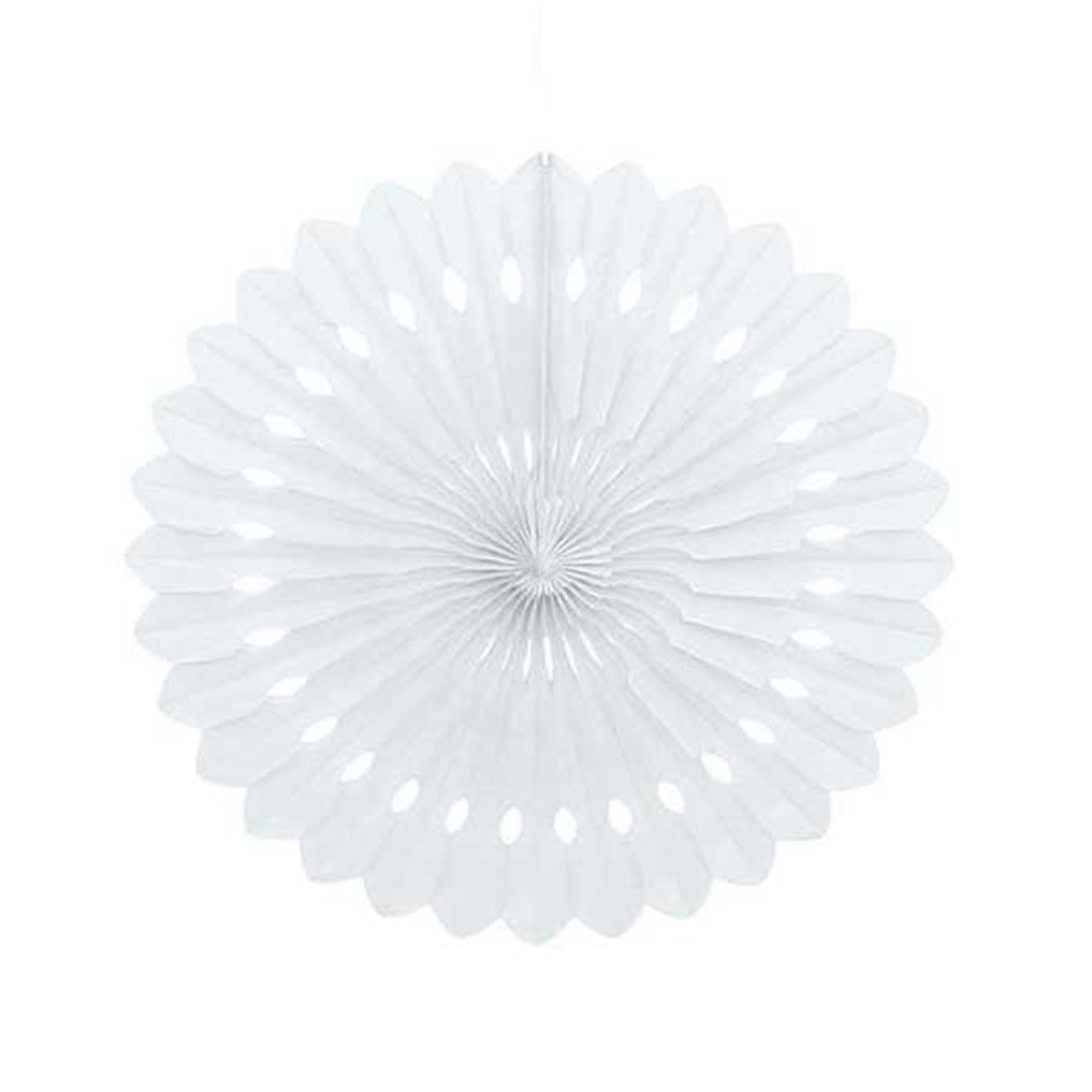 Beyaz Delikli Yelpaze Küçük Çark Süs 30 cm