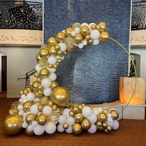 Beyaz Gold Konfetili Balon