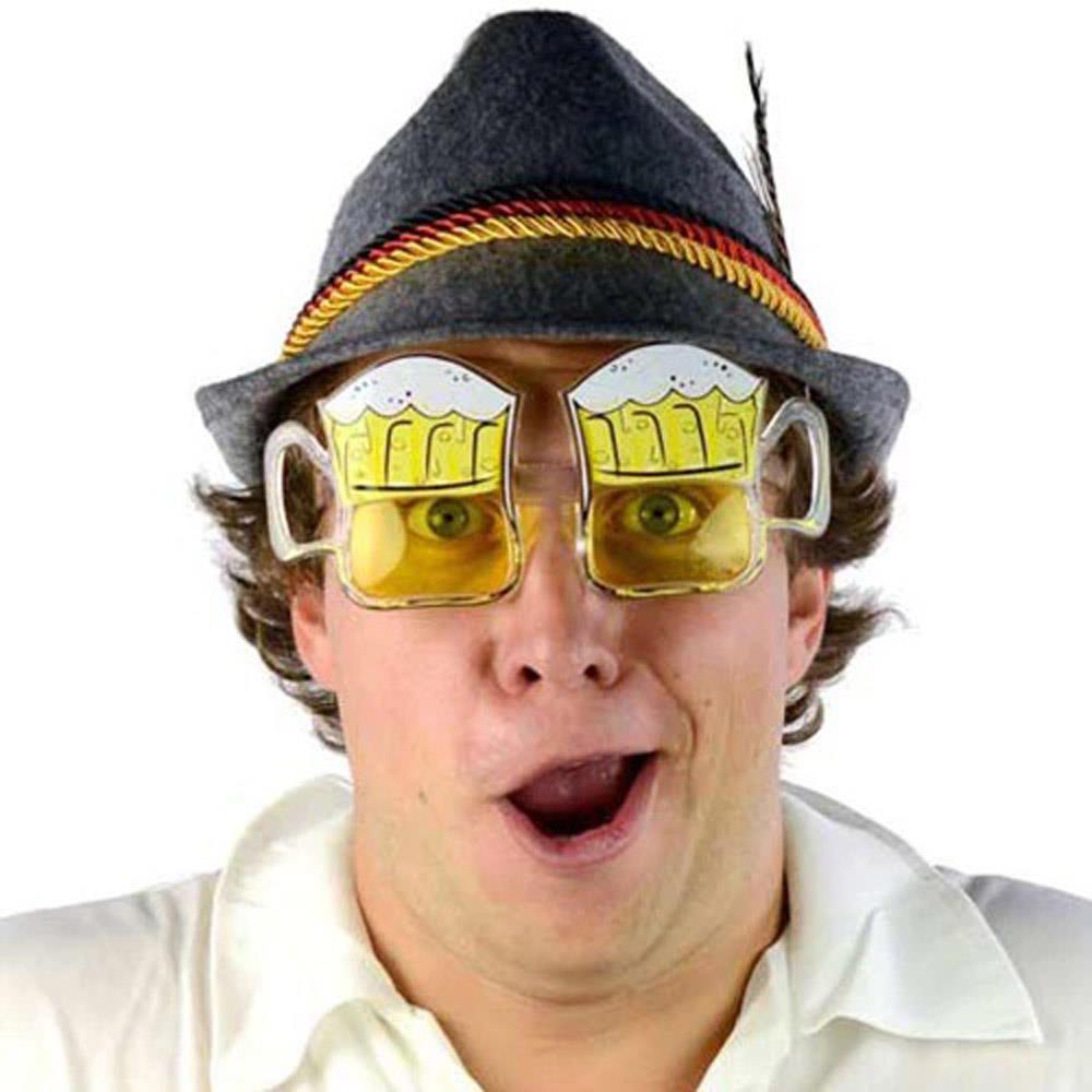 Taç ve GözlükBira Bardağı Figürlü Gözlük