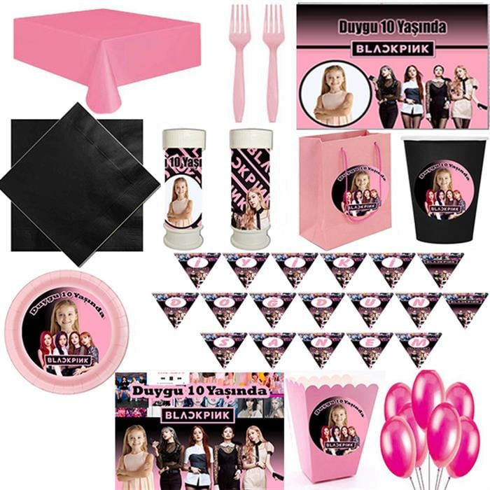 Black Pink Özel Parti Seti 24 Kişilik