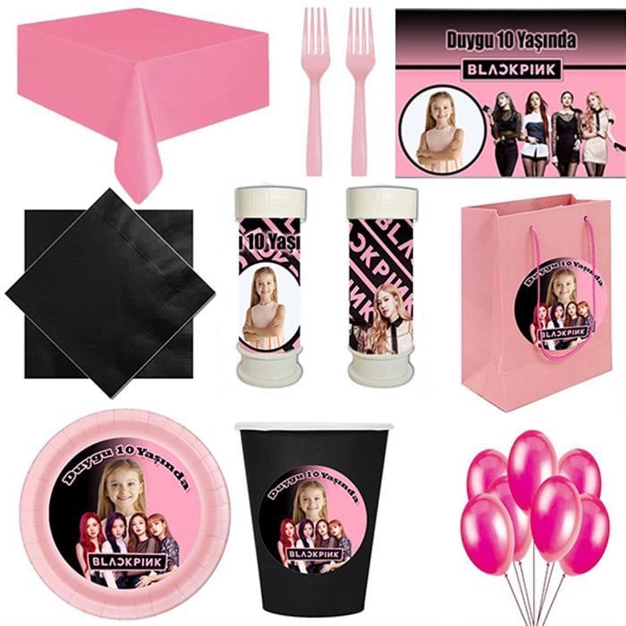 Black Pink Özel Parti Seti 8 Kişilik