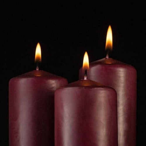 Bordo Silindir Dekoratif Mum