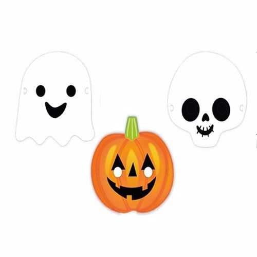 Cadılar Bayramı Balkabağı Hayalet Maske 6 Adet