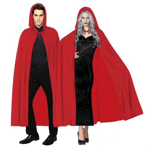 Cadılar Bayramı Kırmızı Kapşonlu Yetişkin Pelerin 120 Cm