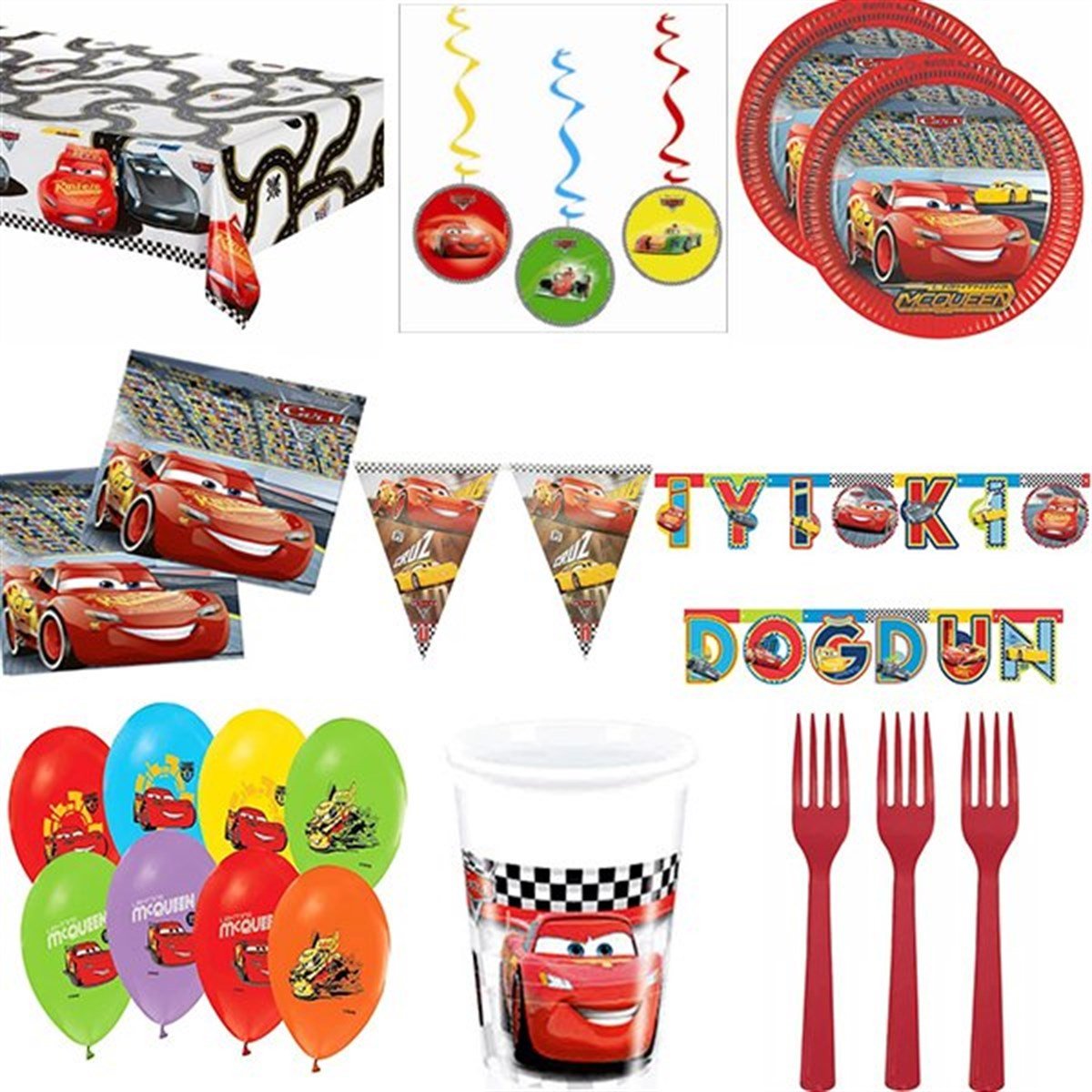 Cars 16 Kişilik Parti Seti
