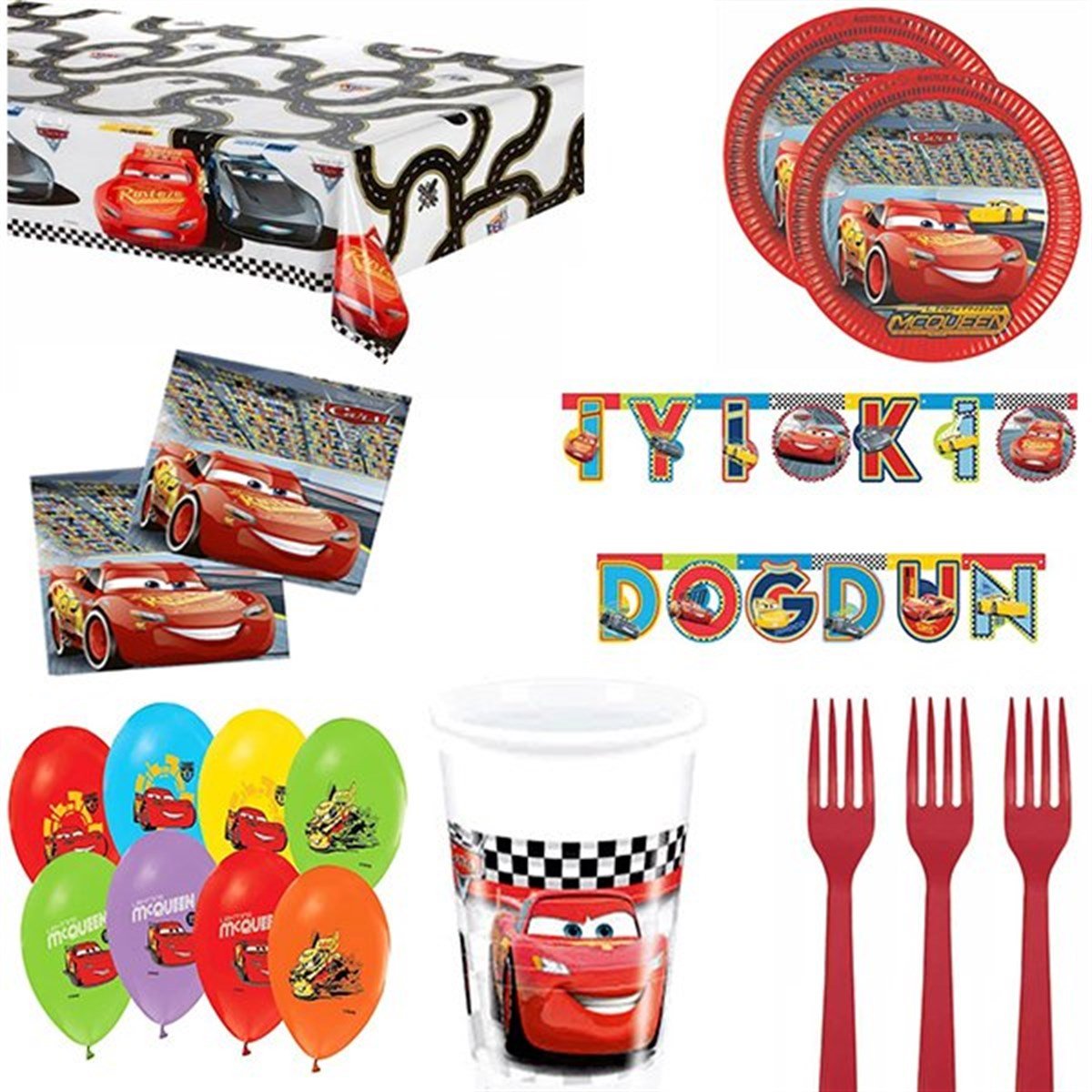 Cars 8 Kişilik Parti Seti