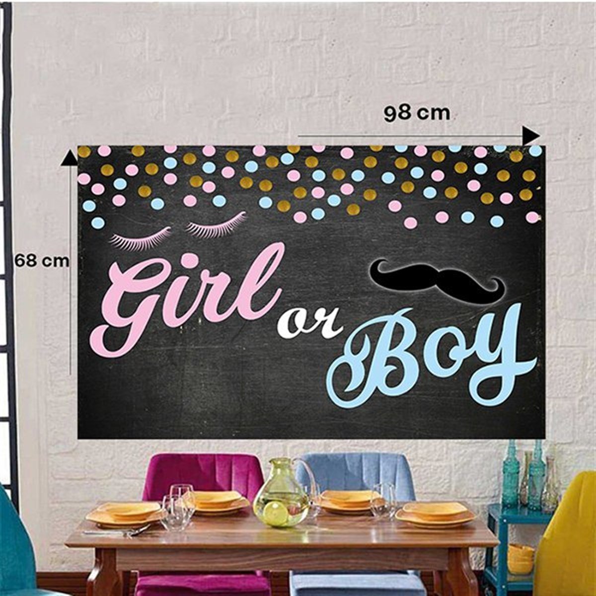 Cinsiyet Belirleme Partisi Kişiye Özel Duvar Panosu