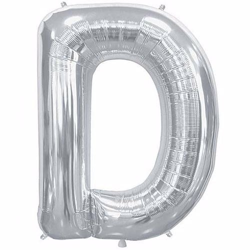 D Harf Folyo Balon Gümüş 100 cm