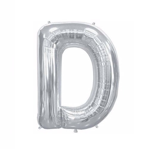D Harf Folyo Gümüş Balon Küçük 35 Cm