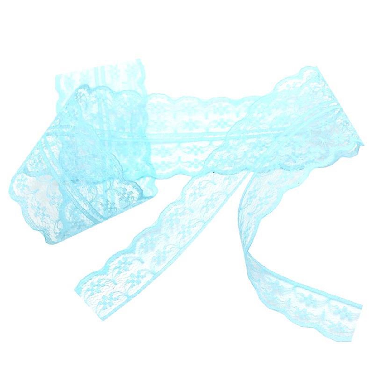 Dantel Şifon Kurdele 10 Mt Mavi 4,5 Cm