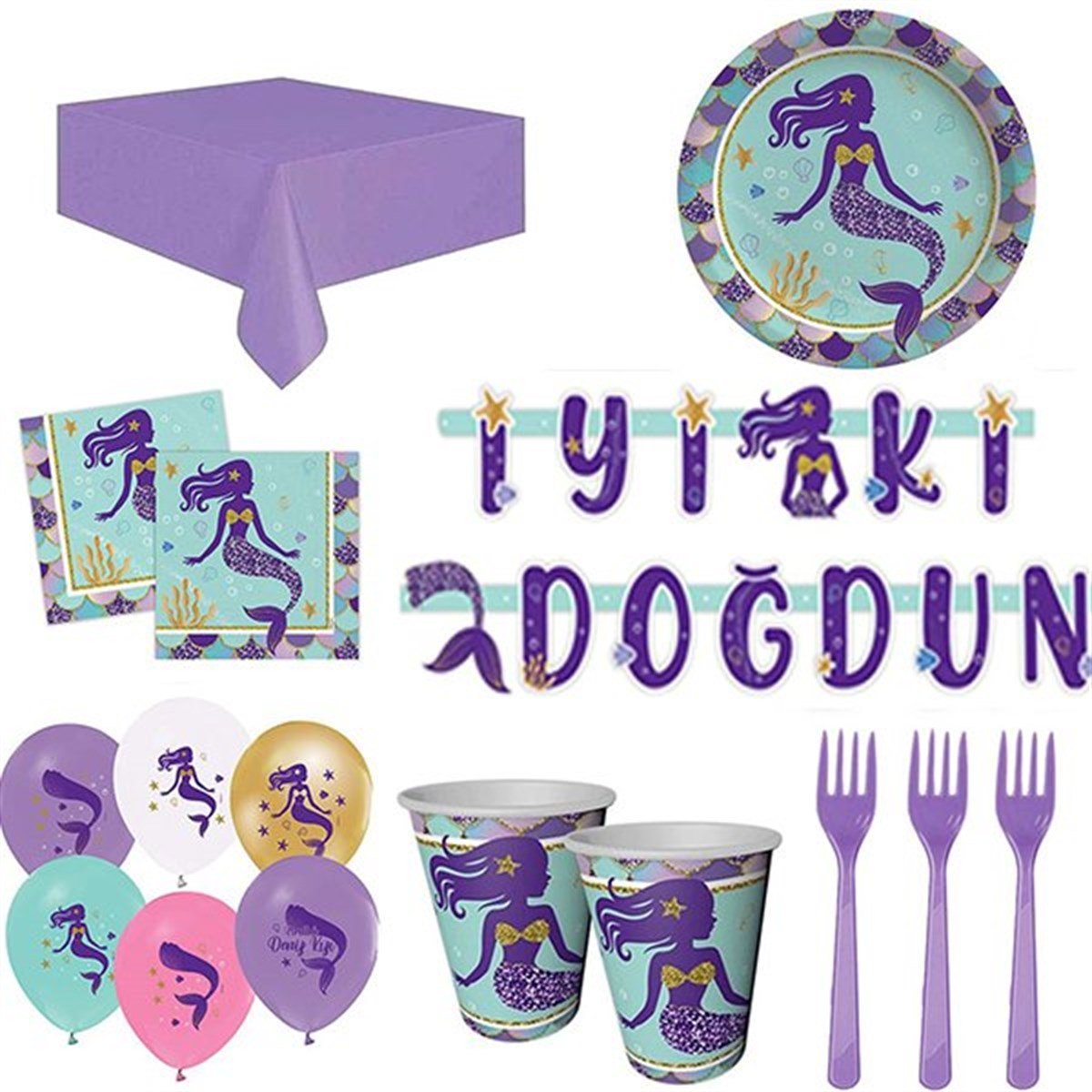 Deniz Kızı 8 Kişilik Parti Seti