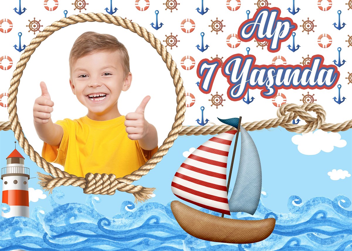 Denizci Kişiye Özel Doğum Günü Afişi