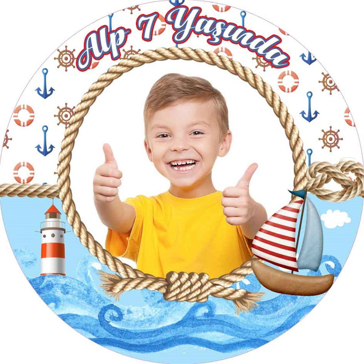 Denizci Temalı Kişiye Özel Sticker 24 Adet