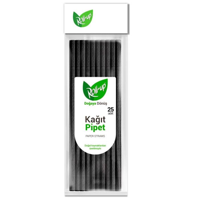 Doğal Pipet Siyah Renk 25 Adet