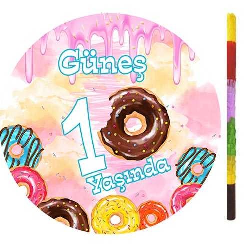 Kişiye Özel Donut Temalı Pinyata + Sopası