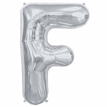 Gümüş Renk 76 cm F Harf Folyo Balon Gümüş 76 cm
