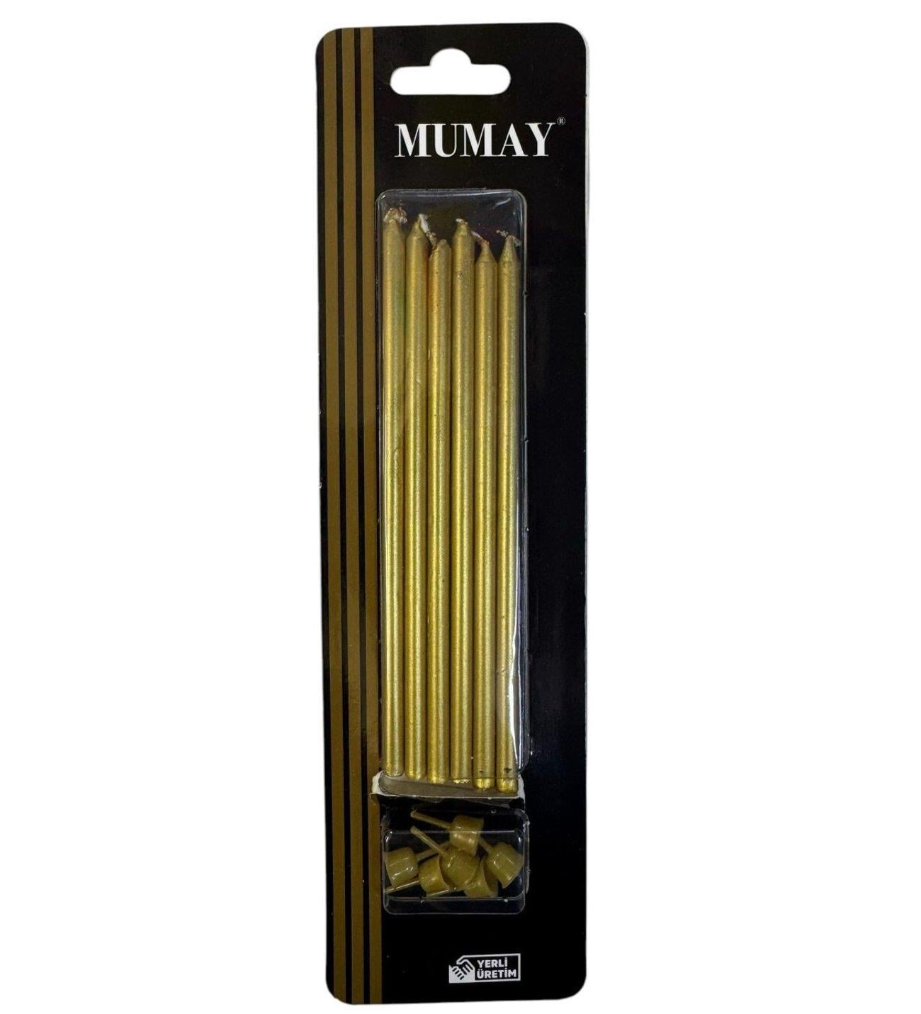 Doğum Günü MumlarıGold 15cm 6'lı mum