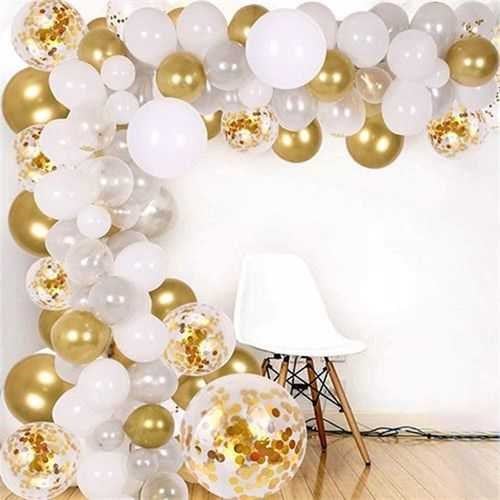 Gold Beyaz Krom Zincir Balon Setleri