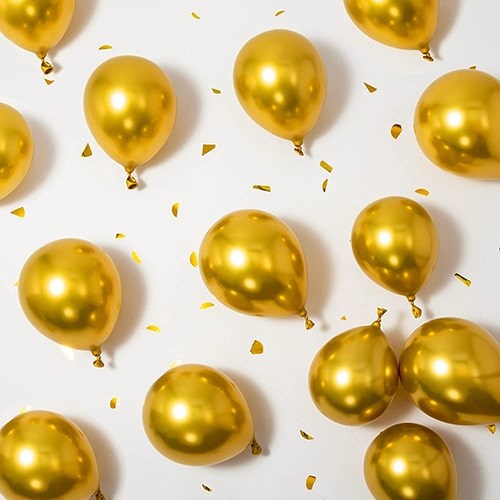 Gold Krom Balon 50 Adet 6 İnç 15 Cm