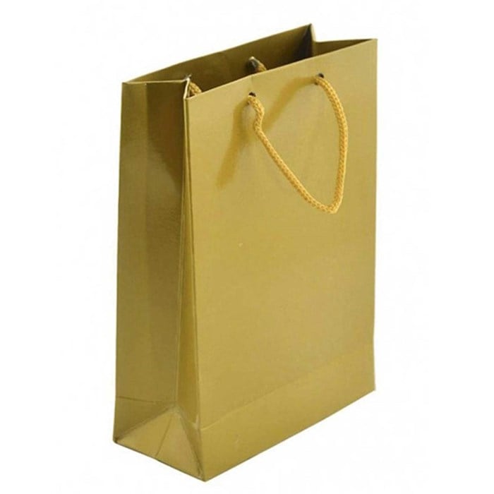 Gold Renkli Karton Çanta 25 Adet 11 x 16 Cm