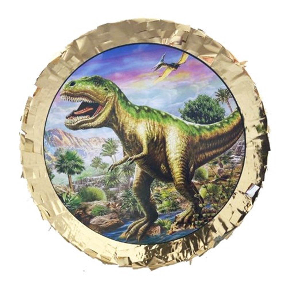 Gold Renkli Dinozor Pinyata + Sopası