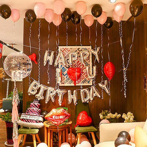 Gümüş Happy Birthday Folyo Balon Seti
