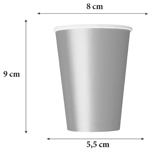 Gümüş Karton Bardak 8 Adet