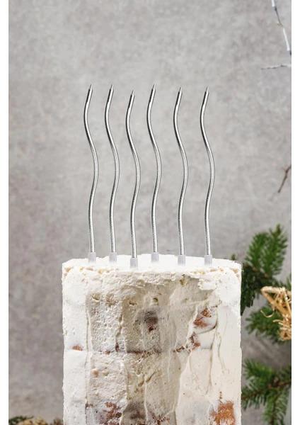 Doğum Günü MumlarıGümüş Kıvrımlı Mum 