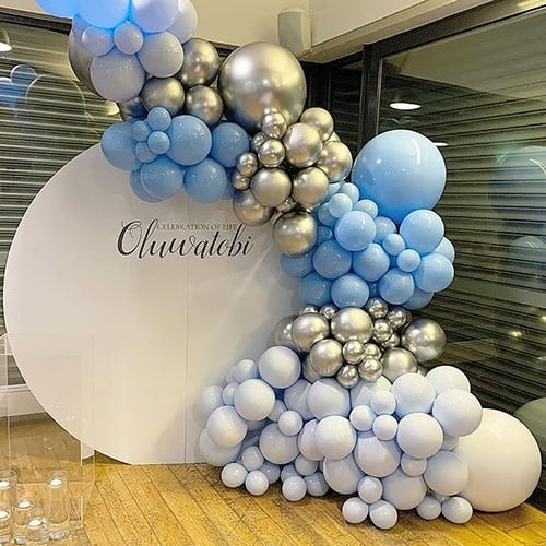 Gümüş Krom Balon 50 Adet 6 İnç 15 Cm