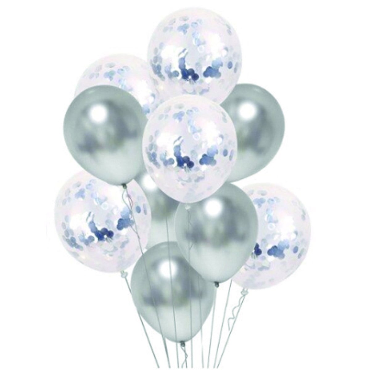 Gümüş Krom Konfetili Balon