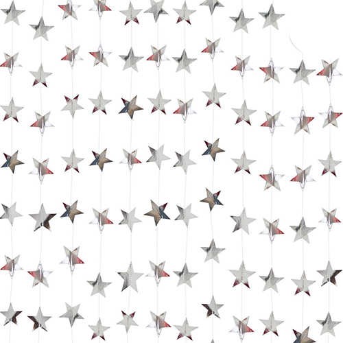 Gümüş Renkli Yıldız Sarkıt Süs 23 Adet