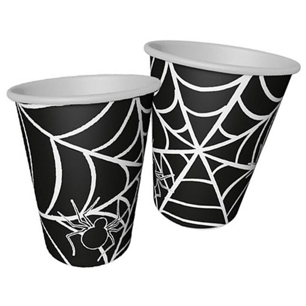 Halloween Siyah Örümcek Ağlı Bardak 8 Adet